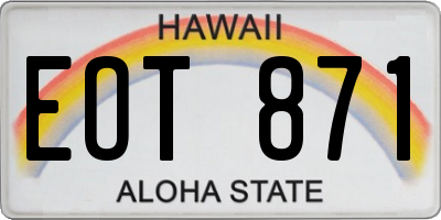 HI license plate EOT871