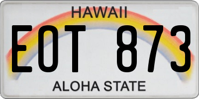 HI license plate EOT873