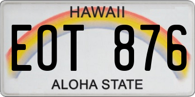 HI license plate EOT876