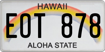 HI license plate EOT878