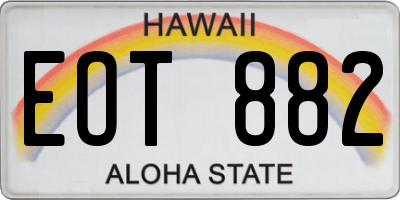 HI license plate EOT882
