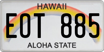 HI license plate EOT885
