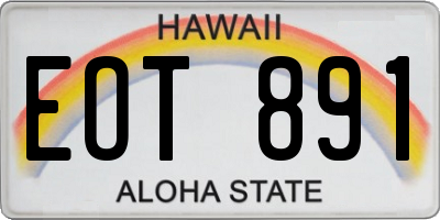 HI license plate EOT891