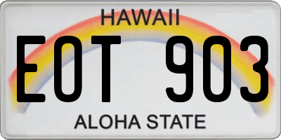 HI license plate EOT903