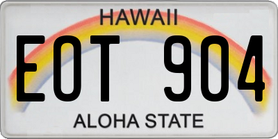 HI license plate EOT904