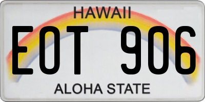 HI license plate EOT906
