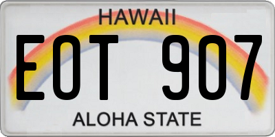 HI license plate EOT907