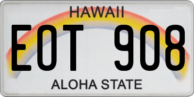 HI license plate EOT908
