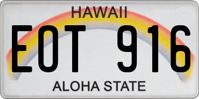 HI license plate EOT916