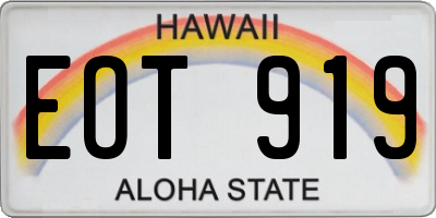 HI license plate EOT919