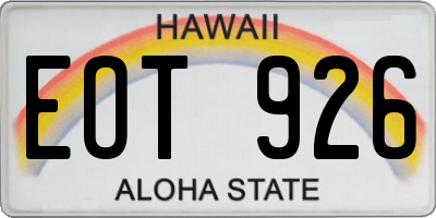 HI license plate EOT926
