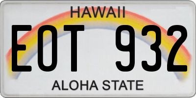 HI license plate EOT932