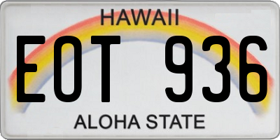 HI license plate EOT936