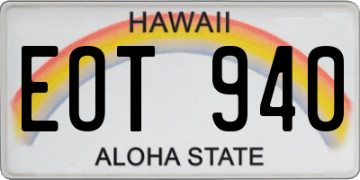 HI license plate EOT940