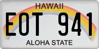 HI license plate EOT941
