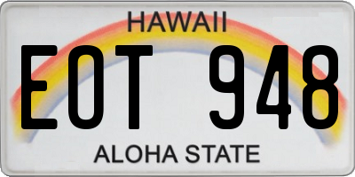 HI license plate EOT948