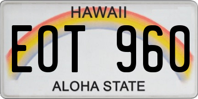 HI license plate EOT960