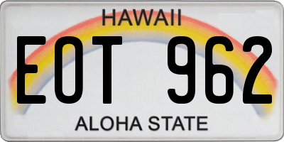 HI license plate EOT962