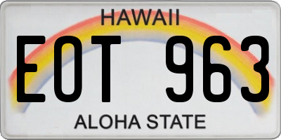 HI license plate EOT963
