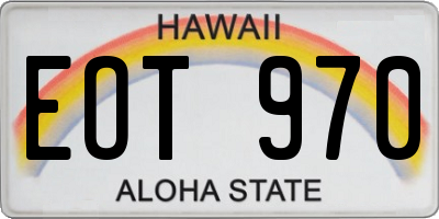 HI license plate EOT970