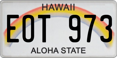 HI license plate EOT973
