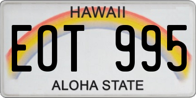 HI license plate EOT995