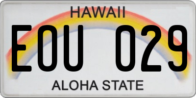 HI license plate EOU029