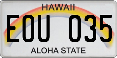 HI license plate EOU035