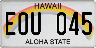 HI license plate EOU045