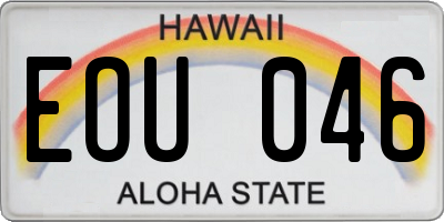 HI license plate EOU046