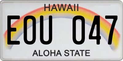 HI license plate EOU047
