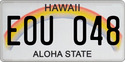HI license plate EOU048