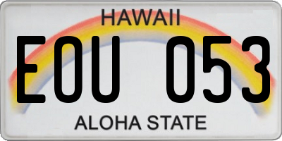 HI license plate EOU053