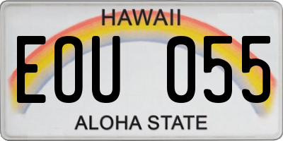 HI license plate EOU055