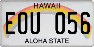 HI license plate EOU056