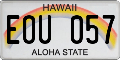 HI license plate EOU057