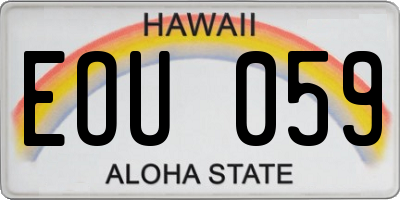 HI license plate EOU059