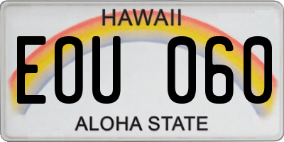 HI license plate EOU060