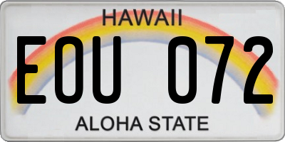 HI license plate EOU072