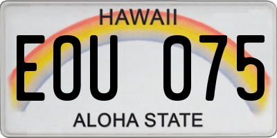 HI license plate EOU075