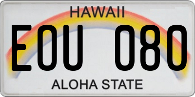 HI license plate EOU080