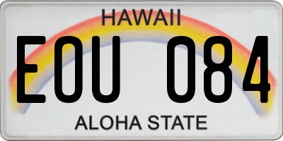 HI license plate EOU084