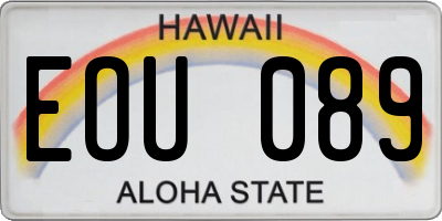 HI license plate EOU089