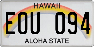 HI license plate EOU094