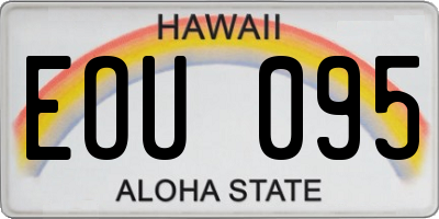 HI license plate EOU095