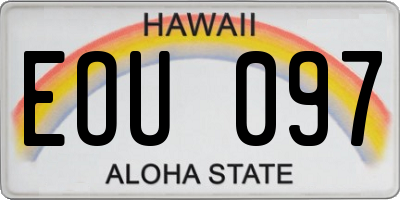 HI license plate EOU097