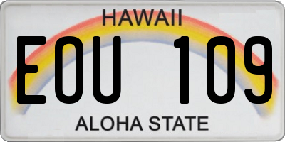 HI license plate EOU109