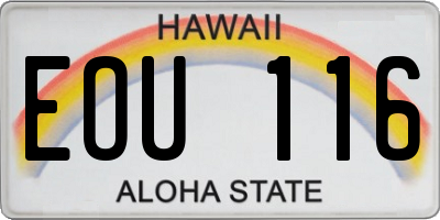 HI license plate EOU116