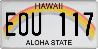 HI license plate EOU117