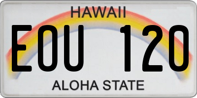 HI license plate EOU120